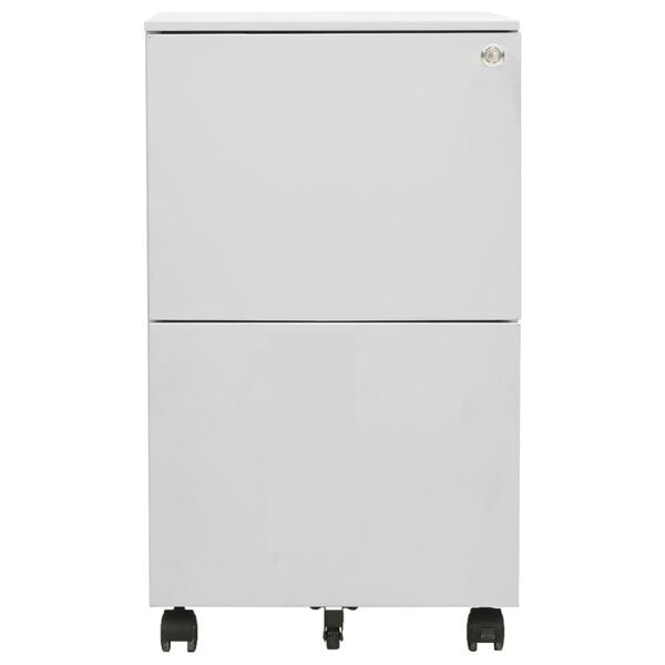 vidaXL Mobilní kartotéka světle šedá 39 x 45 x 67 cm ocel