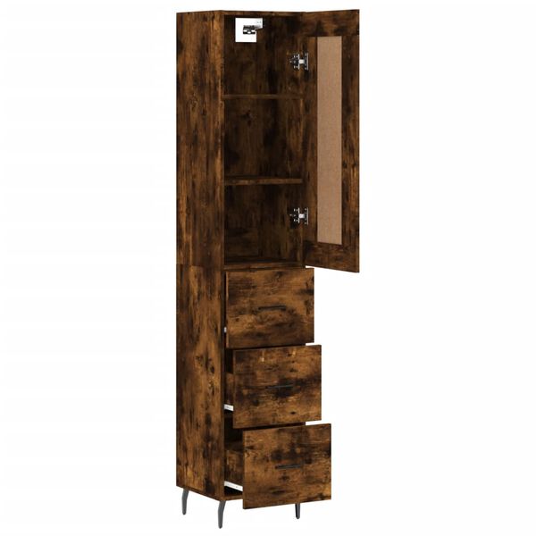 vidaXL Skř&iacute;ň highboard kouřov&yacute; dub 34,5 x 34 x 180 cm kompozitn&iacute; dřevo