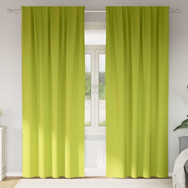 vidaXL Z&aacute;věsy na zatemněn&iacute; s kroužky 2 pcs Zelen&aacute; 260 x 140 cm