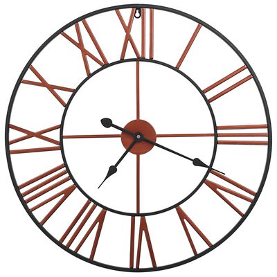 vidaXL Nástěnné hodiny kovové 58 cm červené