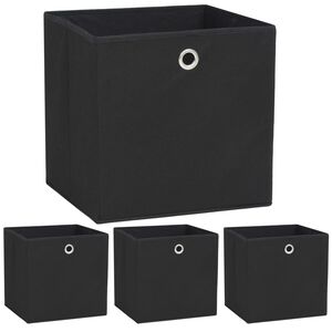 vidaXL &Uacute;ložn&eacute; boxy 4 ks netkan&aacute; textilie 32 x 32 x 32 cm čern&eacute;