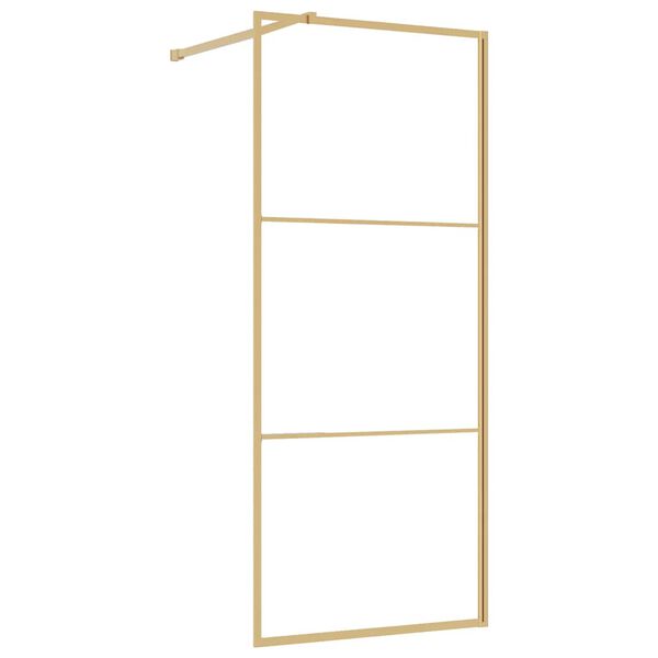 vidaXL Z&aacute;stěna do průchoz&iacute; sprchy čir&eacute; ESG sklo zlat&aacute; 90 x 195 cm