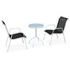 vidaXL 3d&iacute;ln&yacute; bistro set ocelov&yacute; čern&yacute;