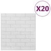 vidaXL 3D tapeta cihly samolep&iacute;c&iacute; 20 ks b&iacute;l&aacute;