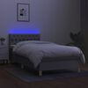 vidaXL Box spring postel s matrací a LED světle šedá 90x200 cm textil