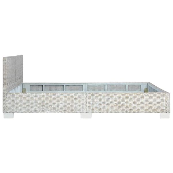 vidaXL R&aacute;m postele &scaron;ed&yacute; př&iacute;rodn&iacute; ratan 160 x 200 cm