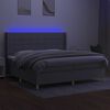 vidaXL Box spring postel s matrac&iacute; a LED světle &scaron;ed&aacute; 200x200 cm textil