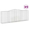 vidaXL Klenut&eacute; gabionov&eacute; ko&scaron;e 9 ks 400x50x140/160cm pozinkovan&eacute; železo