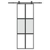 vidaXL Posuvn&eacute; dveře s kov&aacute;n&iacute;m 76x205 cm tvrzen&eacute;ho sklo a hlin&iacute;k