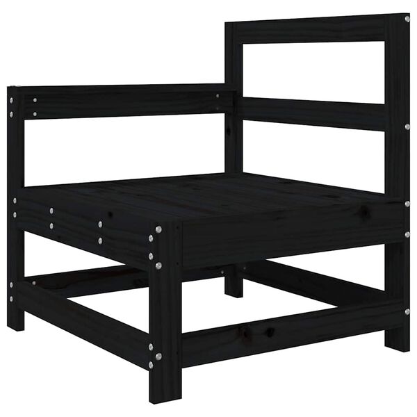 vidaXL Zahradn&iacute; židle s podu&scaron;kami čern&aacute; masivn&iacute; borov&eacute; dřevo