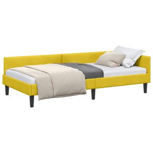 vidaXL Rohov&yacute; r&aacute;m postele s čelo Žlut&aacute; 80 cm x 200 cm samet