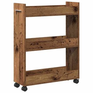 vidaXL Truhl&aacute;řsk&yacute; s kolem Star&eacute; dřevo 60 x 22 x 79 cm