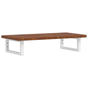 vidaXL Deska pod umyvadlo n&aacute;stěnn&aacute; ocel a masivn&iacute; dubov&eacute; dřevo