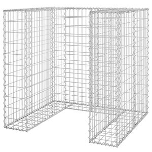 vidaXL Gabionov&aacute; z&aacute;stěna pro popelnici pozinkovan&aacute; ocel 110x100x110 cm