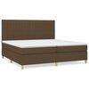 vidaXL Box spring postel s matrac&iacute; tmavě hněd&aacute; 200x200 cm textil