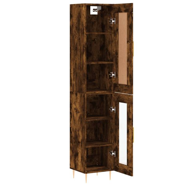vidaXL Skř&iacute;ň highboard kouřov&yacute; dub 34,5 x 34 x 180 cm kompozitn&iacute; dřevo