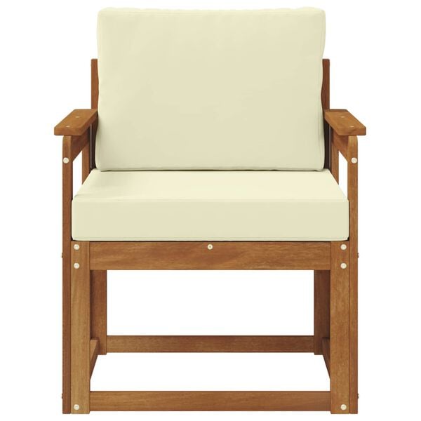 vidaXL Venkovn&iacute; pohovka Masivn&iacute; ak&aacute;ciov&eacute; dřevo a polyester Př&iacute;rodn&iacute;