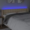 vidaXL Čelo postele s LED kr&eacute;mov&eacute; 163 x 16 x 78/88 cm textil