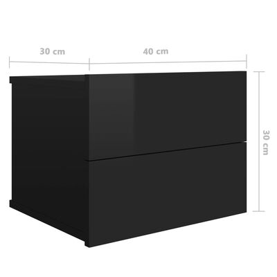 vidaXL Noční stolek černý s vysokým leskem 40 x 30 x 30 cm dřevotříska