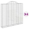 vidaXL Klenut&eacute; gabionov&eacute; ko&scaron;e 4 ks 200x30x180/200cm pozinkovan&eacute; železo