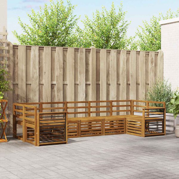 vidaXL Sedac&iacute; soupravy 7 pcs Př&iacute;rodn&iacute; Masivn&iacute; ak&aacute;tov&eacute; dřevo