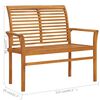 vidaXL Zahradn&iacute; lavice s b&eacute;žovou podu&scaron;kou 112 cm masivn&iacute; teak