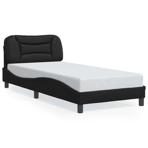 vidaXL R&aacute;m postele bez matrace Hvar čern&yacute; 80 x 200 cm uměl&aacute; kůže