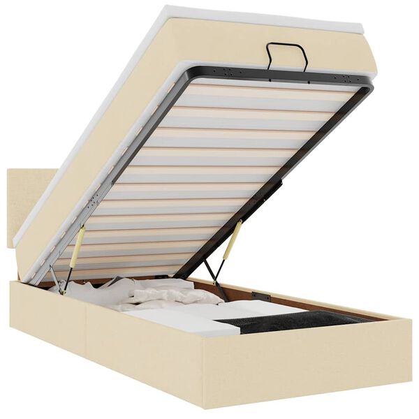 vidaXL Osmansk&yacute; r&aacute;m postele s matrac&iacute; kr&eacute;mově 80x200cm textil