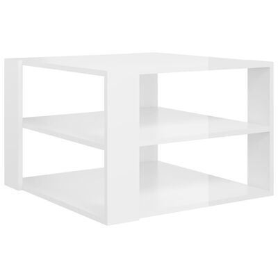 vidaXL Konferenční stolek bílý vysoký lesk 60 x 60 x 40 cm dřevotříska