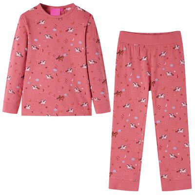 Dětské pyžamo s dlouhým rukávem starorůžové 140