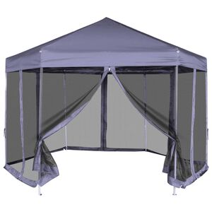 vidaXL &Scaron;esti&uacute;heln&iacute;kov&yacute; party stan s 6 stěnami tmavě modr&yacute; 3,6 x 3,1 m