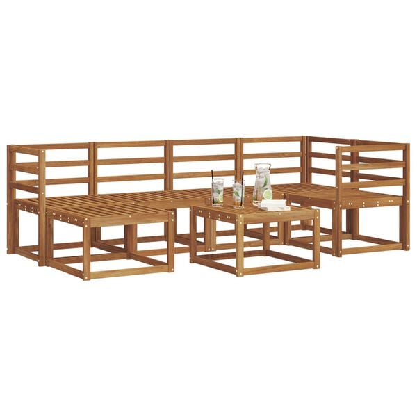 vidaXL Venkovn&iacute; pohovkov&aacute; souprava 7 pcs Př&iacute;rodn&iacute;