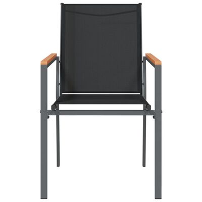 vidaXL Zahradní židle 2 ks černé 55 x 61,5 x 90 cm textilen a ocel
