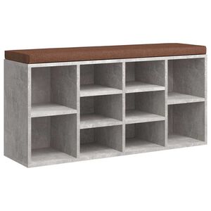 vidaXL Botn&iacute;kov&aacute; lavice betonově &scaron;ed&aacute; 103x30x48 cm kompozitn&iacute; dřevo