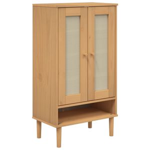 vidaXL Botn&iacute;k SENJA ratanov&yacute; vzhled hněd&yacute; 59,5x35x107 cm masivn&iacute; dřevo