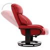 vidaXL Polohovac&iacute; TV křeslo s podnožkou červen&eacute; uměl&aacute; kůže