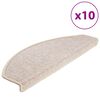 vidaXL Schodov&eacute; rohože 10 ks 65 x 24 x 4 cm b&eacute;žov&eacute;, půlkulat&eacute;, velk&eacute;