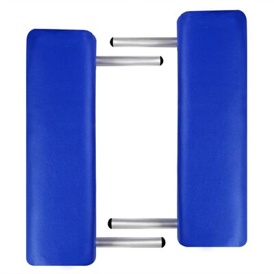 vidaXL Modrý skládací masážní stůl se 2 zónami a hliníkovým rámem