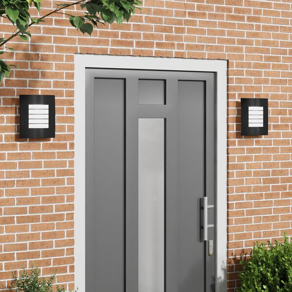 vidaXL Nástěnná venkovní svítidla 2 pcs Černá 23.5 x 10.5 x 26 cm