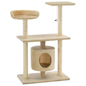 vidaXL &Scaron;krabadlo pro kočky se sisalov&yacute;mi sloupky 95 cm b&eacute;žov&eacute;