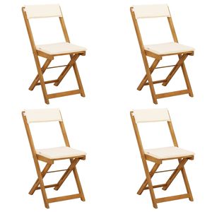 vidaXL Venkovn&iacute; bistro židle 4 pcs Kr&eacute;mově b&iacute;l&aacute; 40 x 53 x 80 cm