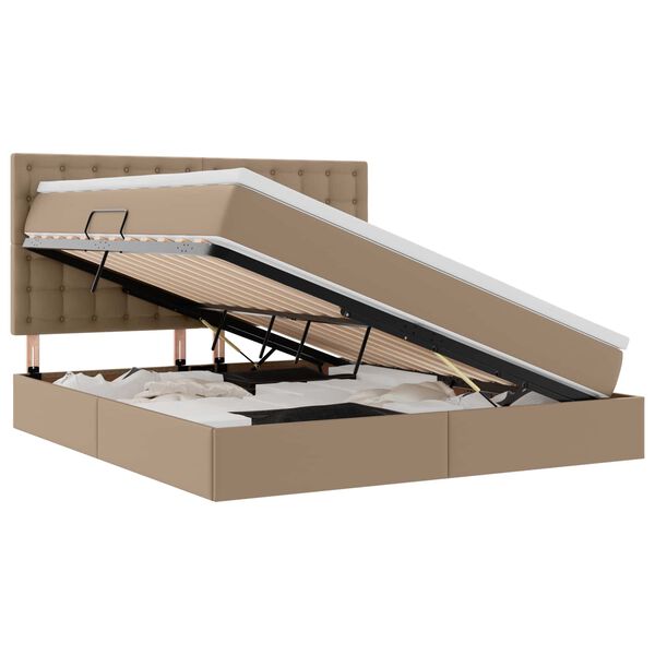 vidaXL Postel s &uacute;ložn&yacute;m prostorem Cappuccino 180 x 200 cm Uměl&aacute; kůže