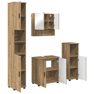 vidaXL Sada koupelnov&eacute;ho n&aacute;bytku 4 ks Artisanov&yacute; dub 61 x 35 x 64 cm