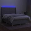vidaXL Box spring postel s matrac&iacute; a LED světle &scaron;ed&aacute; 140x200 cm textil