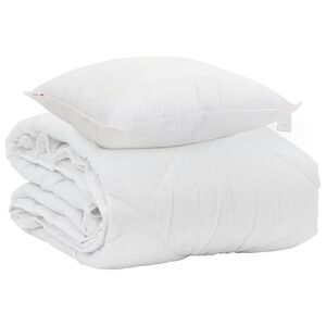 vidaXL Letn&iacute; přikr&yacute;vka s pol&scaron;t&aacute;řem 2 pcs B&iacute;l&aacute; Mikrovl&aacute;kno
