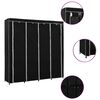 282445 vidaXL Wardrobe with 4 Compartments Black 175x45x170 cm