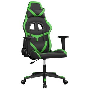 vidaXL Hern&iacute; židle čern&aacute; a zelen&aacute; uměl&aacute; kůže