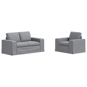 vidaXL Set pohovek 2 ks Světle &scaron;ed&aacute; textil