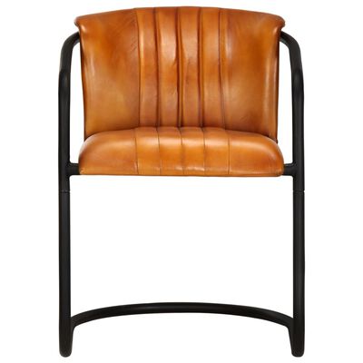 vidaXL Jídelní židle 4 ks bronzové pravá kůže
