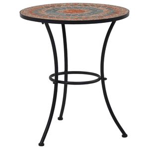 vidaXL Mozaikov&yacute; bistro stolek oranžovo-&scaron;ed&yacute; 60 cm keramika